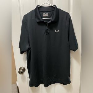Men’s Large Black Collared Under Armour Loose Heatgear Shirt